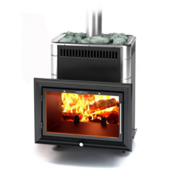 Дровяная печь для бани TMF Витрувия Inox БСЭ антрацит НВ